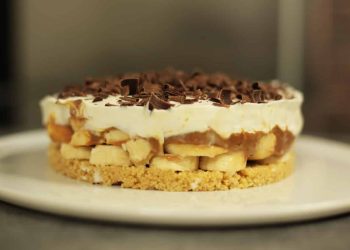 recette tarte banane, caramel et chantilly