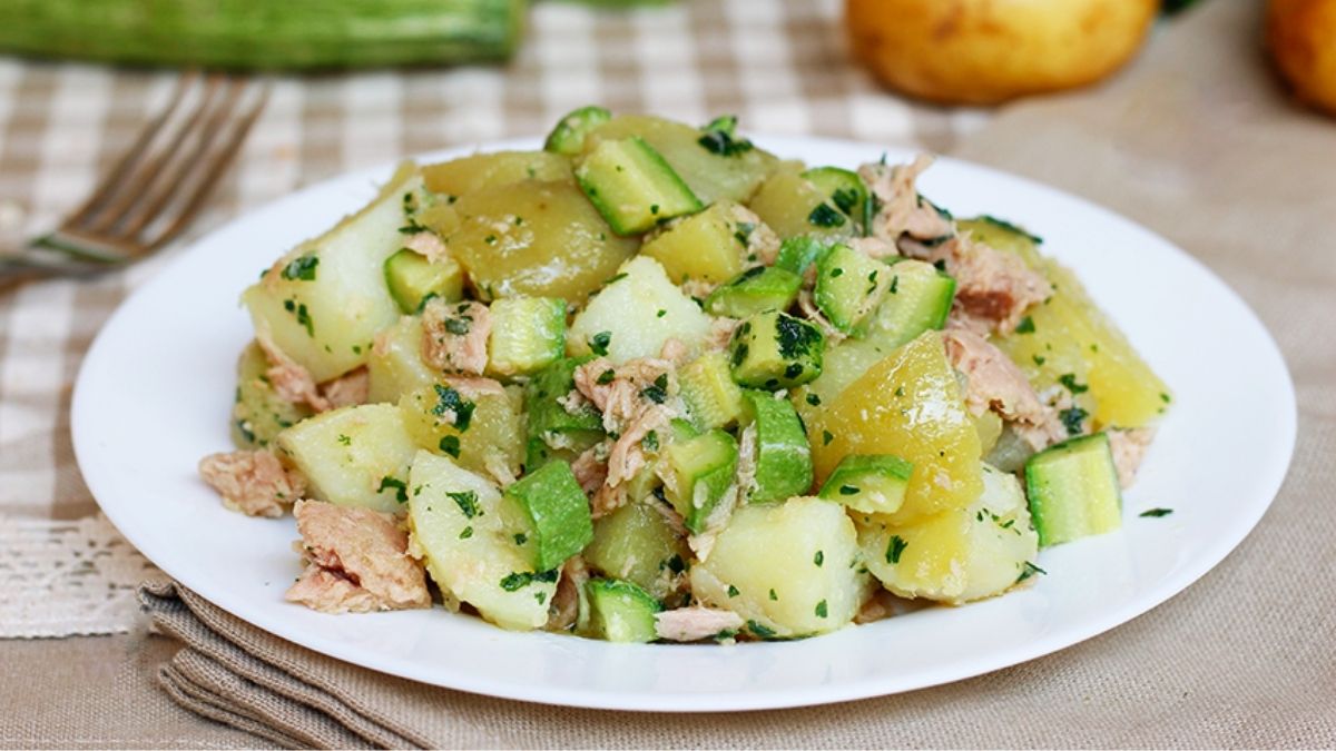 Salade de pommes de terre courgettes et thon