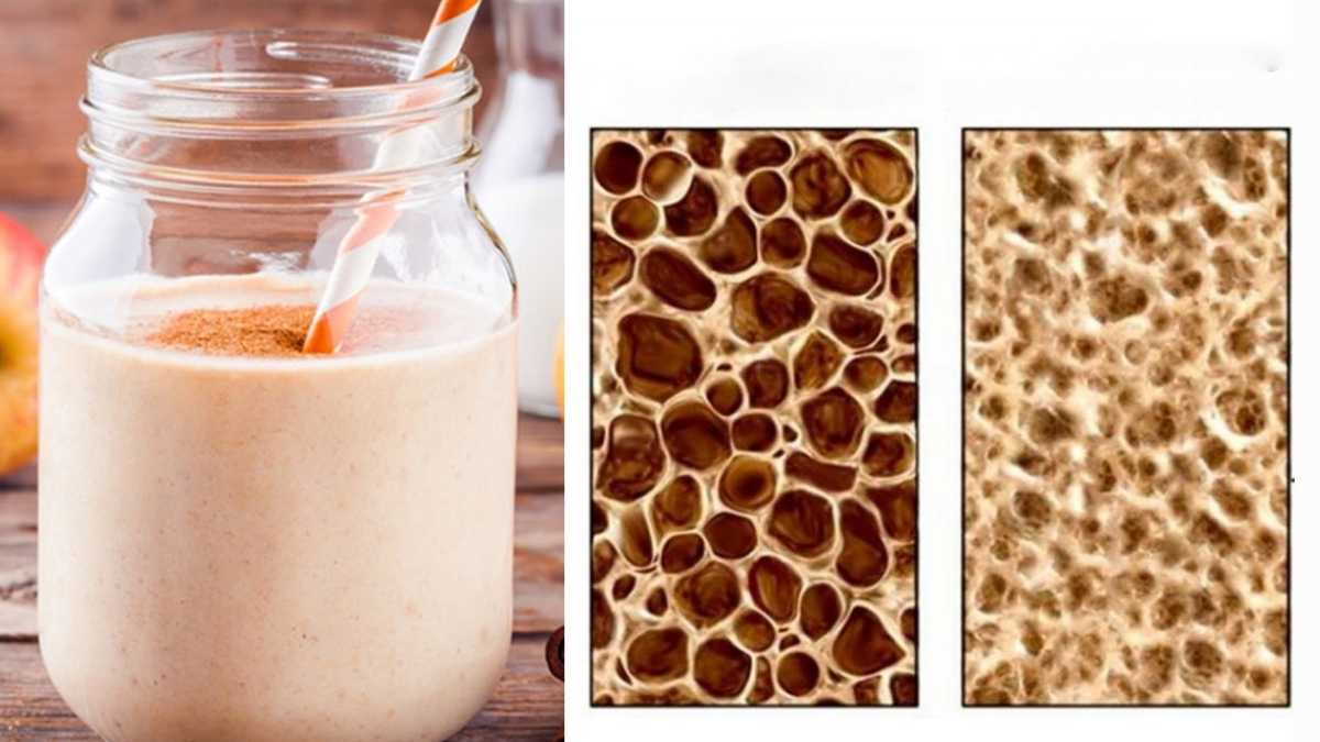 Yaourt, pommes et amandes : le smoothie riche en calcium qui aide à lutter contre l'ostéoporose