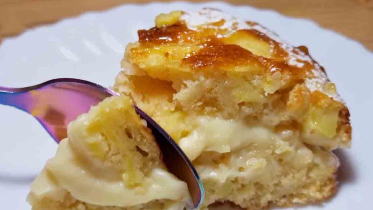 gâteau aux pommes à la crème pâtissière trop facile