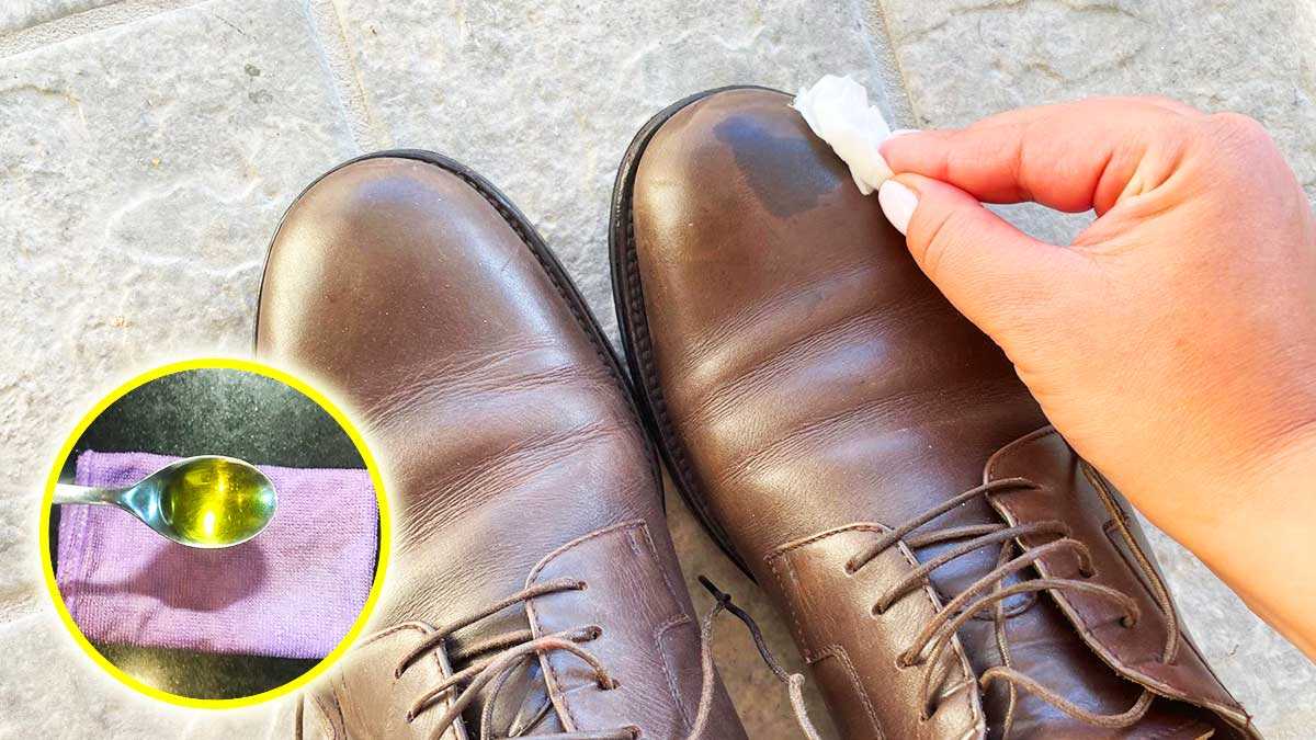 Essayez cette astuce facile et pas chère pour cirer vos chaussures en cuir et enlever les taches !