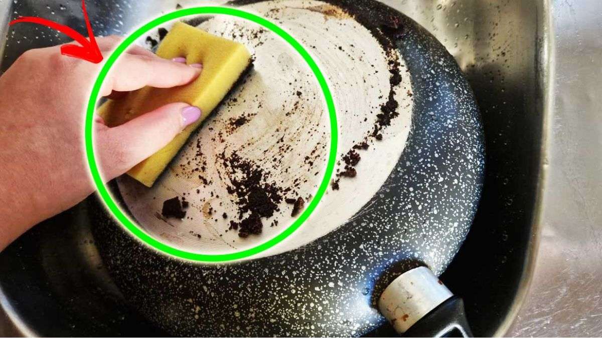 étapes de nettoyage d'une casserole