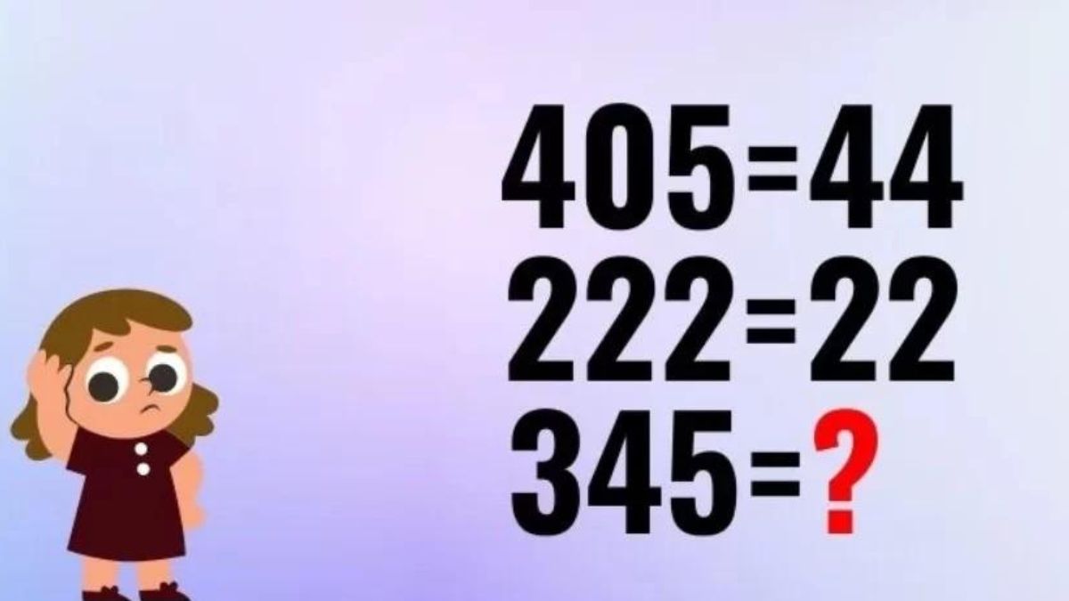 405=44, 222=22, 345= ?