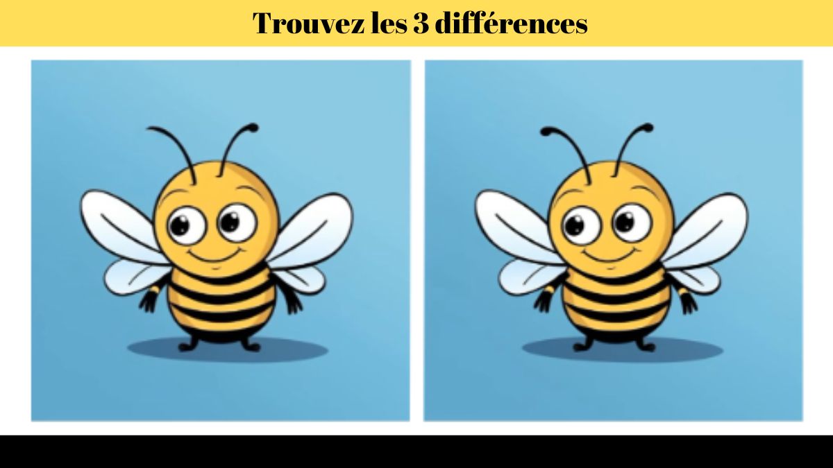 Seules les personnes ayant de très bons yeux peuvent trouver les 3 différences dans l’image de l’abeille en 11 secondes