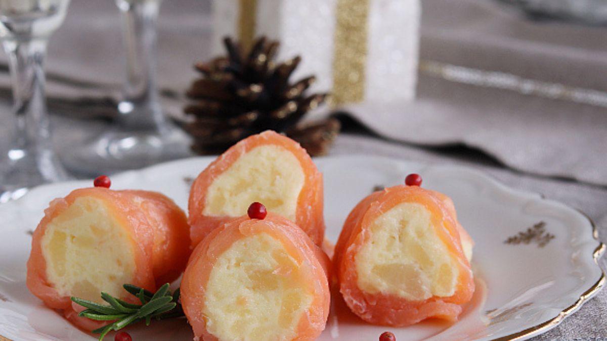 rouleaux de saumon et pommes de terre pour Noël
