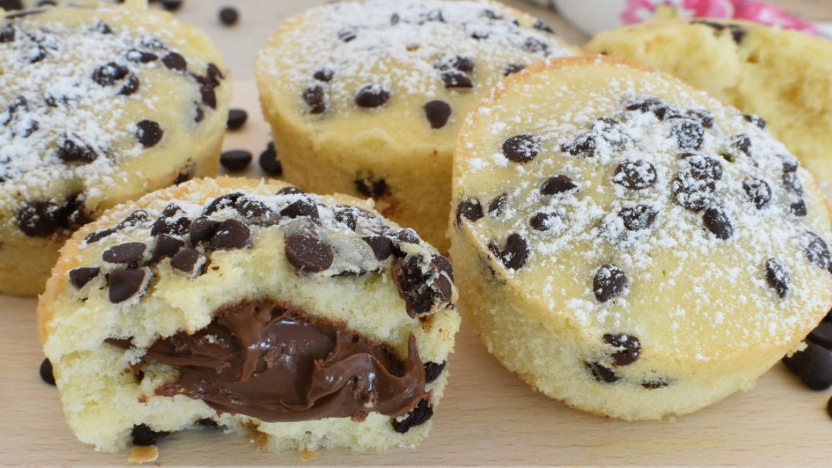 muffins aux pépites de chocolat cœur Nutella