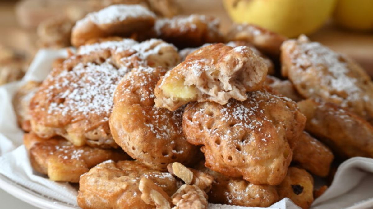 beignets aux pommes et aux noix