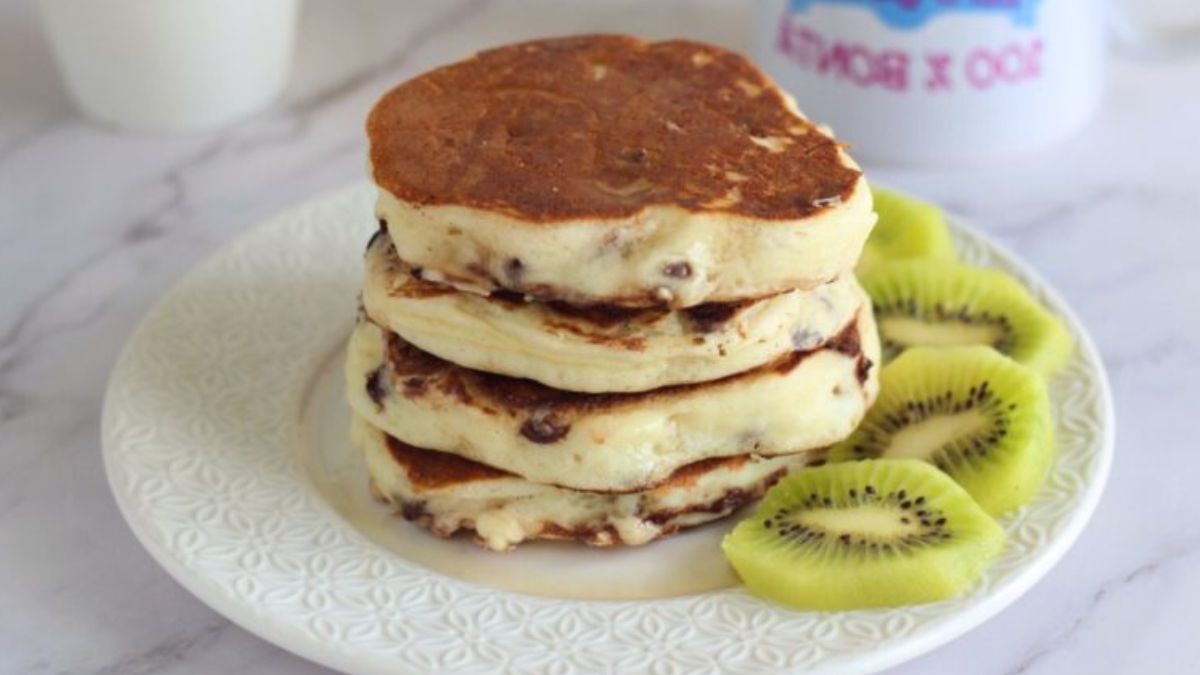 pancakes au yaourt grec et aux pépites de chocolat