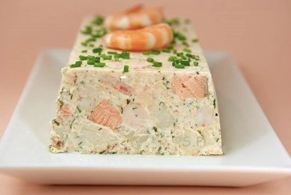 Terrine de Saint Jacques saumon et crevettes