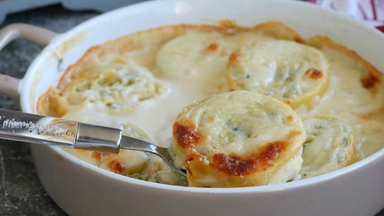 lasagnes roulées aux épinards et à la ricotta