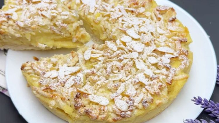 tarte à la noix de coco, pommes et avoine